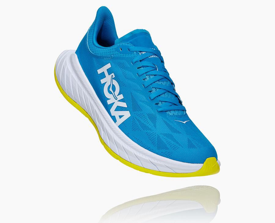 Hoka One One Running Shoes Mens Blue/White - Carbon X 2 - 69548GBPJ